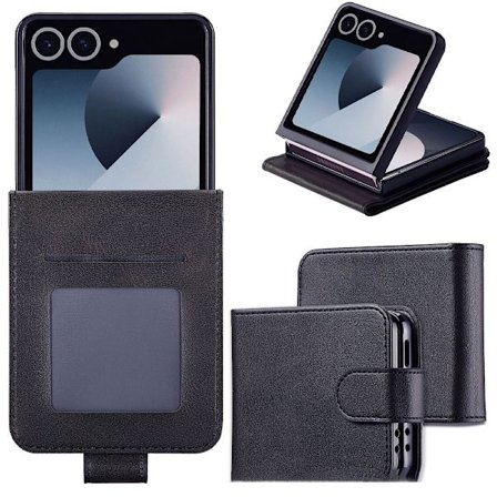 Samsung Galaxy Z Flip 7 puhelimen suojakuori, taitettava suojakotelo, musta