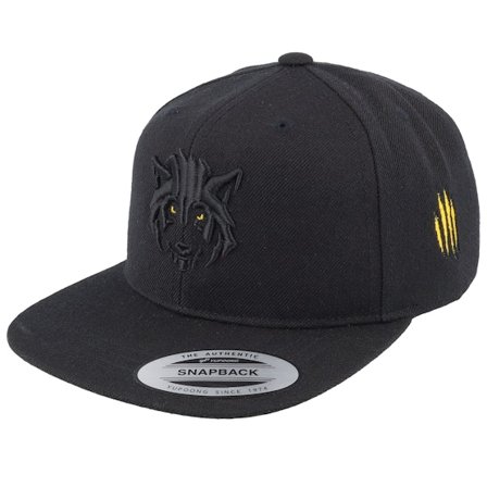 Kiddo Cap - Svart snapback Caps - Kids 3d Black/Yellow Wolf Black Snapback @ Hatstore