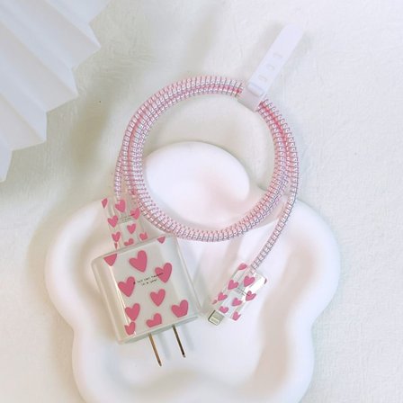 2 Sæt Datakabel Winder Oplader Adapter Etui KÆRLIGHED MED BOGSTAVER