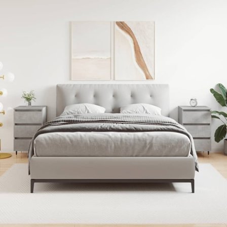 vidaXL Sängbord 2 st betonggrå 40x35x69 cm konstruerat trä