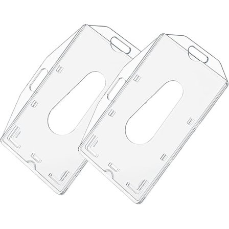 2 Pakk Vertikale Badgeholdere med Tommelfingerhull PC Klar Rigid for Skole ID Kontor Kredittkort Førerkort Pass