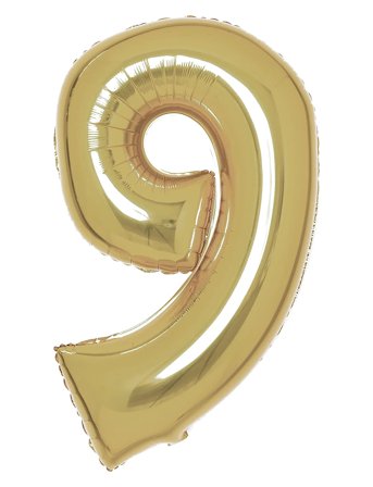 Number Foil 9 White Gold 86 Cm Gold IPK