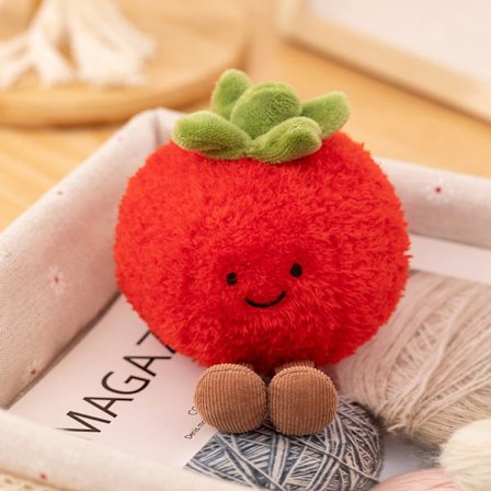 Fruktfest Dukker Jellycat Plyslegetøj Dukker Børn Fødselsdag Julegaver - Håret Tomat Vedhæng 10cm