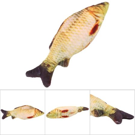 Morsom myk kjæledyr kattunge katt mynte utstoppet simulering leketøy fisk form plysjleker Ny 20CM