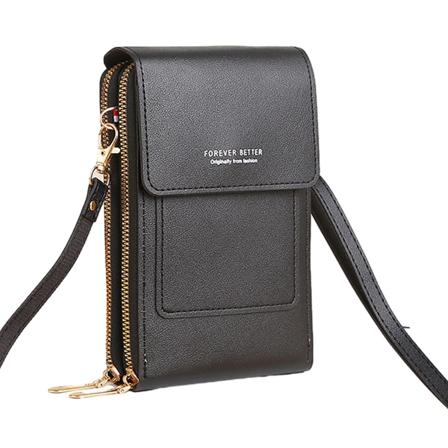 PU-skinnveske, liten crossbody mobiltelefonpung lommebok for kvinner, telefonpung crossbody med skulderstropp