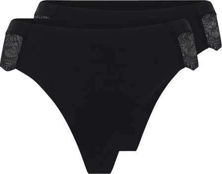 Laze String Laser Cut Trusser 2-pak Sort S, Tøj & Bolig, Dametrusser, G-streng