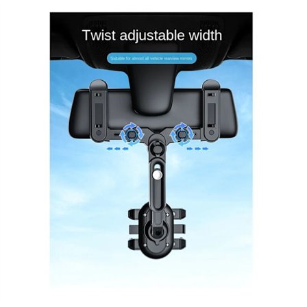 Universal bilens bakspeil telefonholder 360 graders rotasjon biltelefonfeste dashbordkamera GPS smarttelefonholder