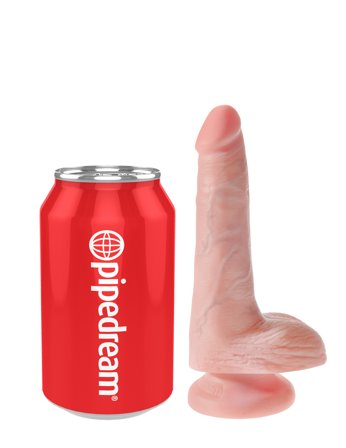 Dildo med Pung 18 cm - Ljus Hudfärg - Vuxen.se - Handsfree dildo med sugpropp