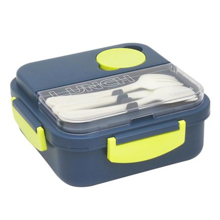 1400ml Matboks Leveres med Blått Bestikk og Rom