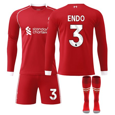 25-26 Liverpool Football Club Hjemmebanetrøjer med Lange Ærmer NO.3 ENDO Sæt Børn Voksen Fodboldudstyr Med Sokker