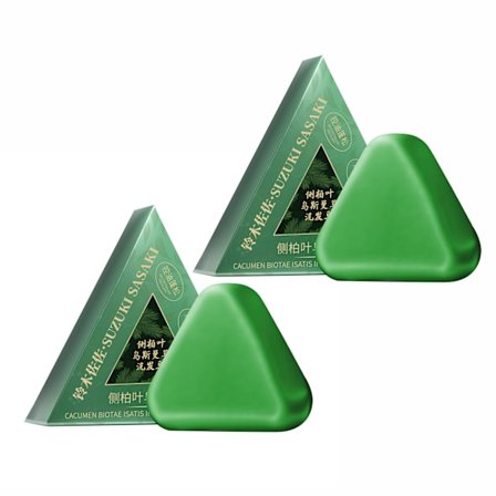 Nature Triangle Shampoo Bar, Nature Seven Green Soap Shampoo, Usman Grass -shampoopala, Rauhoittaa & Vahvistaa hiuksia naisille ja miehille