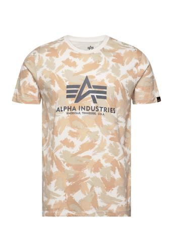 Basic T-Shirt Camo Designers T-shirts Short-sleeved Beige Alpha Industries
