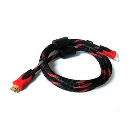 1,5 m dubbel nätverkskabel med dubbel ring lämplig för HDMI till HDMI högupplöst kabel stöder 1080 vävd nät guldplätering,4pack