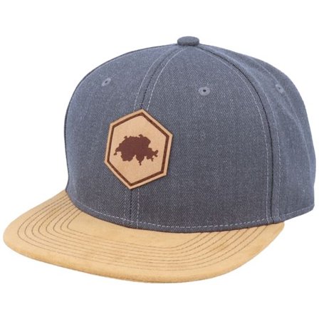 Iconic - Grå snapback Keps - Switzerland Map Patch Dark Heather Grey/Suede Snapback @ Hatstore