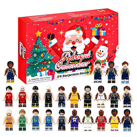 NBA-tähtien rakennuspalikat 24 joulun yllätyslaatikko 24 päivän digitaalinen lähtölaskentalelu lasten lahja joulukalenteri