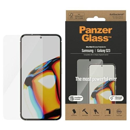 PanzerGlass Ultra-Wide Fit härdat glas med applikator för Samsung Galaxy S23