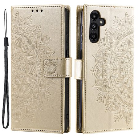 SKALO Samsung A34 5G Mandala Flip Cover - Guld