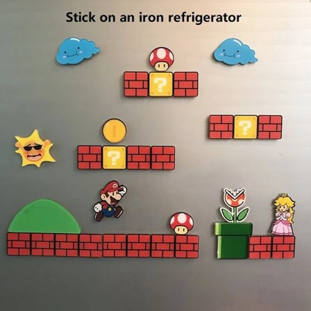 Super Mario magnet kjøleskap magnetisk klistremerke tegneserie anime foto melding brett klistremerker