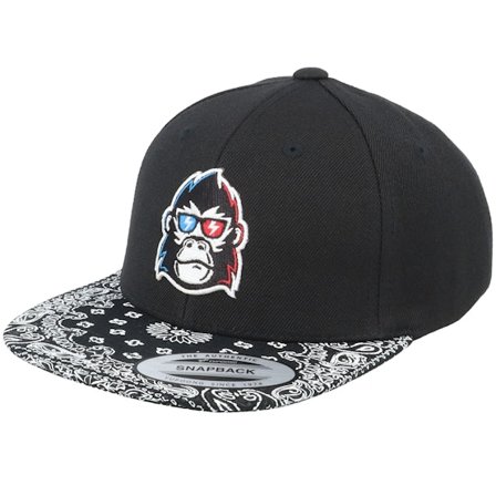 Kiddo Cap - Kids 3D Gorilla Black/Paisley Snapback Snapback Black Cap - @ Hatstore