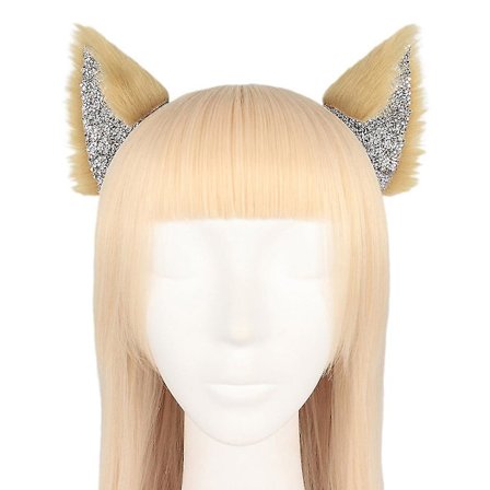 Blingbling Rhinestone Kattöron Diadem Plysch Hårband Rave Party Hårdekor