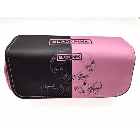 Blackpink-Blackpink kynäkotelo suuri kapasiteetti opiskelijoiden tarvikkeet kankaasta vetoketjullinen kynäkotelo kosmetiikkakassi kynäkotelo 