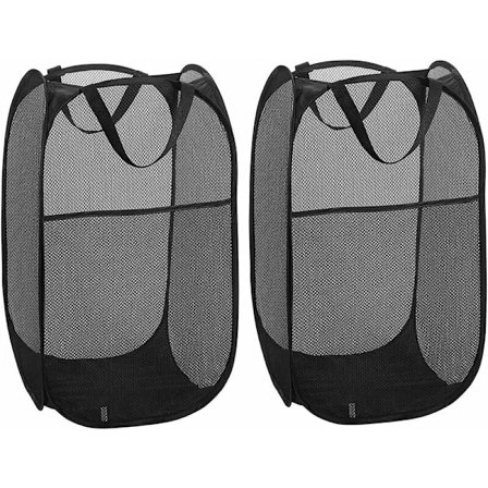 2 stk sammenleggbare kleskurver Pop Up Mesh Vaskeromskurv