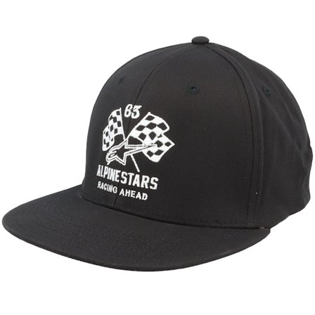Alpinestars - Svart fitted Keps - Double Check Flatbill Hat Black/White Fitted @ Hatstore