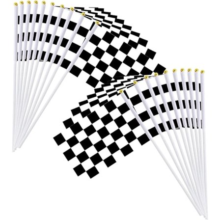 50 kappaletta 8,2"x5,5" mustavalkoinen ruudullinen kilpa-autolippu、R