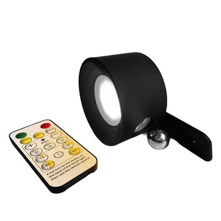 Led-väggmonterade lampor med fjärrkontroll, vägglampor 3000mah uppladdningsbart batteri svart