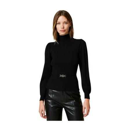 Twinset Turtlenecks Sort, Dame Rullekraver