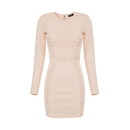 Elisabetta Franchi - Klänningar - Beige - Dam - Storlek: S, Dam, Storlek: S