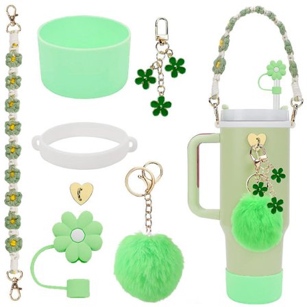 Stanley Cup Tilbehørssæt med Perlekæde, Blomster Sugerør & Kvast