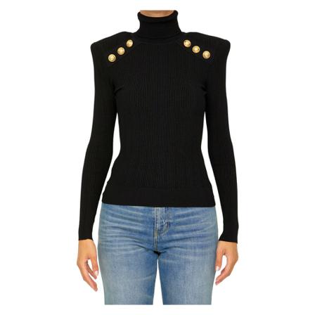 Balmain - Polotröjor - Svart - Dam - Storlek: S, Dam, Storlek: S