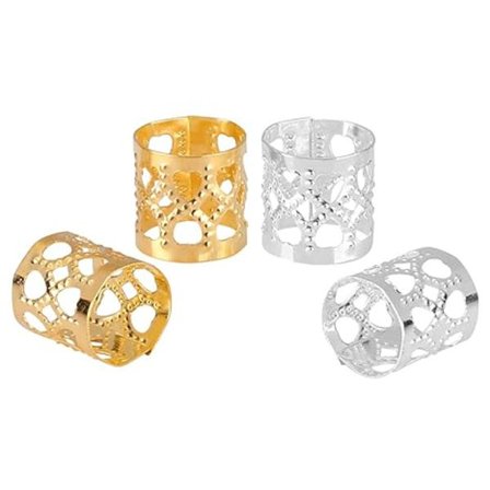 (Sølv og Gull)200 stk Perler Hår Flette Ringer Klips Dread ,ZQKLA