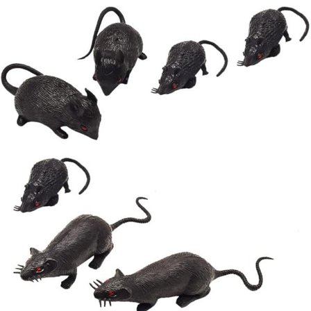Stykk Halloween Plast Falsk Mus, Realistiske Gummi Orm Plast Mus Leke Skumle Spøk Nyhet For Halloween Fest Dekorasjon