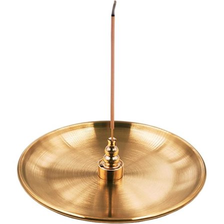 3 i 1 røkelseholder, messingpinne røkelsebrenner med legering askefanger egnet for pinne spiral kjegle røkelse, for yogarom, meditasjonsrom