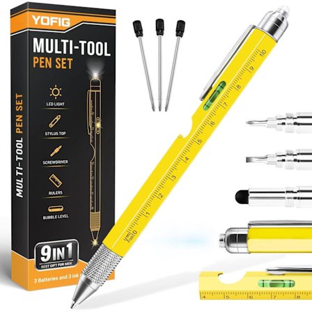 9 i 1 Multiverktygspenna Gadgets för Män, Herrpresenter till Jul, Julklappar för Män Som Har Allt