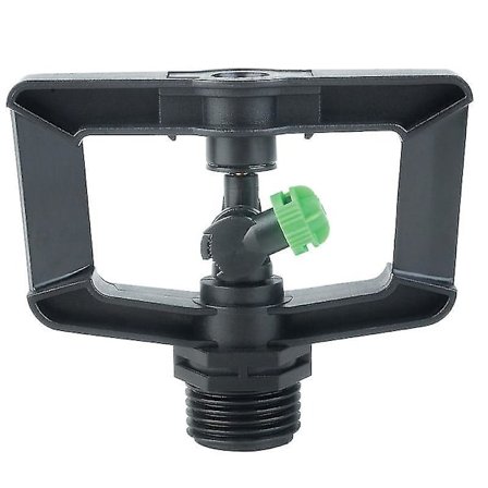 1/2" Han Threaded Langdistance Dæmpning Roterende Sprinkler Havevandingsdyse Græsmark Børnehave Drivhus Sprøjte 1stk sort+grøn