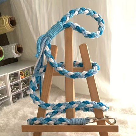 1 stk. håndvævet hundesnor egnet til kæledyrshunde - robust, holdbar udendørs snor med unik geometrisk vævning, 1,4 meter lang snor (4 fod) til [D]