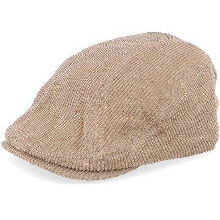 Upfront - Beige flatcap Keps - Wild Corduroy Sixpence Khaki Flat Cap @ Hatstore