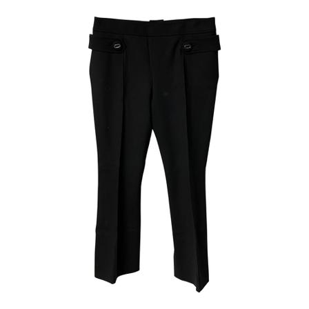 Prada Vintage, Pre-owned Double Button Trousers in Wool Zwart, Dames, Maat:M,wol