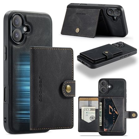 Leman "JEEHOOD" för iPhone 16 - Smart Plånboksskal för Flexibel Användning