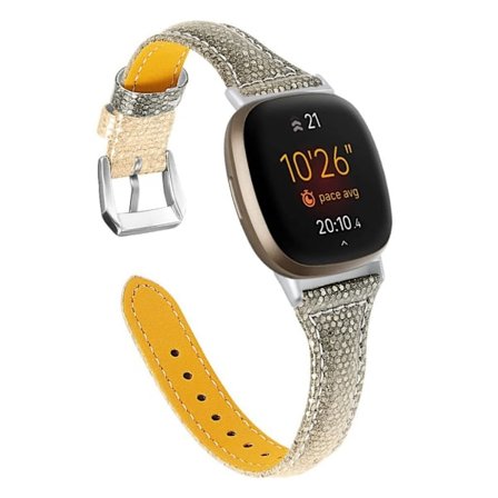 Fitbit Sense / Versa gradient genuine leather watch band - Gold