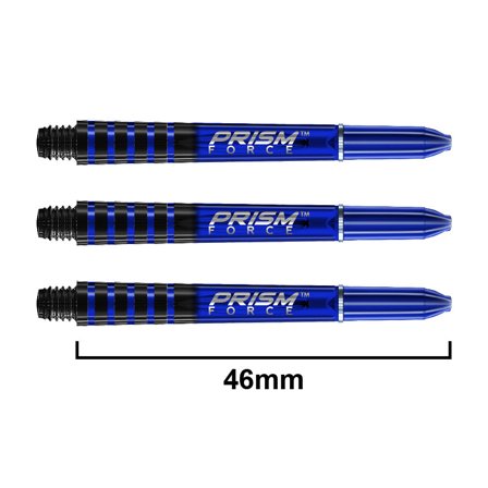 Winmau Prism Force Shafts 4 Sets (12 Darts) Polycarbonate 46mm Blue/Black/Clear Translucent Grip Control