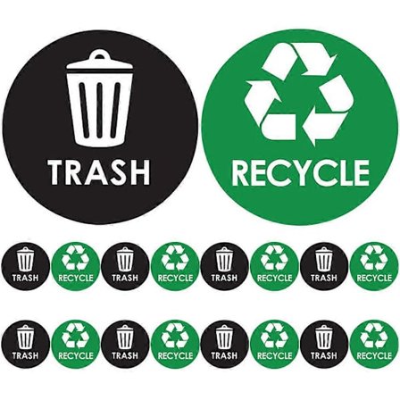 1 Sett Søppelkasse Resirkuleringsklistremerker Avfallssorteringsmerke Resirkuleringsbeholder Skilt Søppelkasse Dekaler