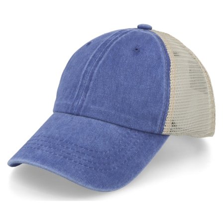 Equip - Modrá trucker Kšiltovka - Fashion Custom Vintage Dark Blue/Khaki Trucker @ Hatstore