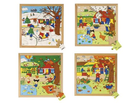 Rampussel Årstider 4-pack - Lyreco - Skola och förskola - Lekmaterial - Pussel - Rampussel