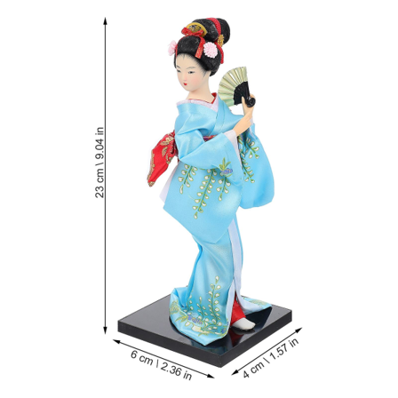 1 stk Stue Humanitet Kimono Geisha Matlaging Restaurant Dekor Dukke Ornament Himmelblå 6x4x23cm Sky-blue 6x4x23cm