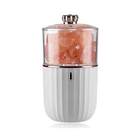 Nattlampa Saltlampa 2 i 1 Kristall Saltlampa Eterisk Olja Diffuser Nattlampa för Vardagsrum Sovrum (Vit)