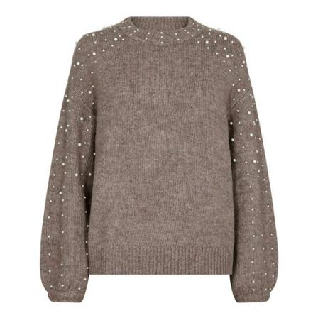 Freequent, Round-neck Knitwear Bruin, Dames, Maat:L